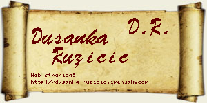 Dušanka Ružičić vizit kartica